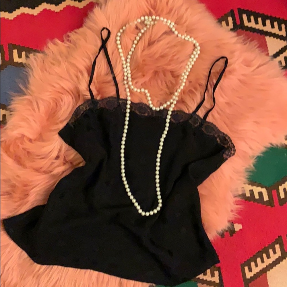 Vintage Christian Dior silk spaghetti strap top